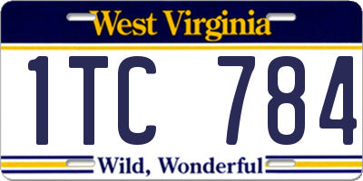 WV license plate 1TC784