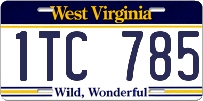 WV license plate 1TC785