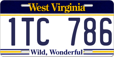 WV license plate 1TC786