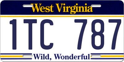 WV license plate 1TC787