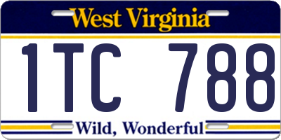 WV license plate 1TC788