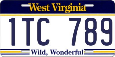 WV license plate 1TC789