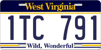 WV license plate 1TC791