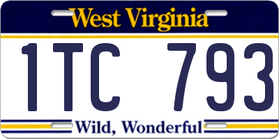 WV license plate 1TC793