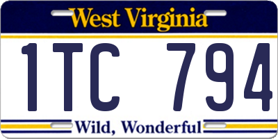 WV license plate 1TC794