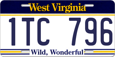 WV license plate 1TC796