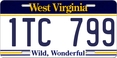 WV license plate 1TC799
