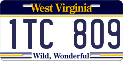 WV license plate 1TC809