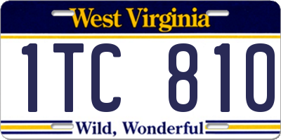 WV license plate 1TC810
