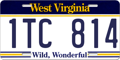 WV license plate 1TC814