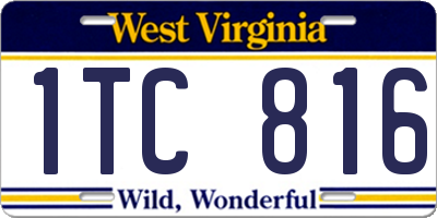 WV license plate 1TC816