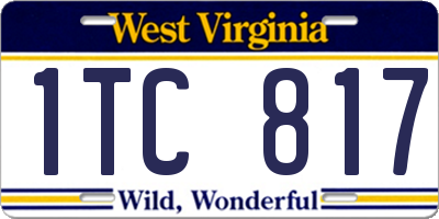 WV license plate 1TC817