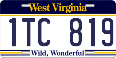 WV license plate 1TC819