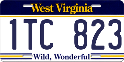 WV license plate 1TC823