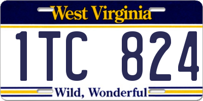 WV license plate 1TC824