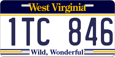 WV license plate 1TC846