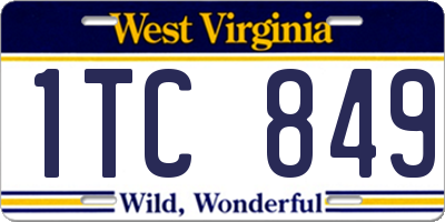 WV license plate 1TC849