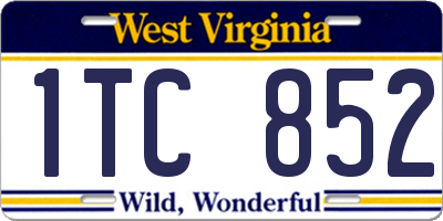 WV license plate 1TC852