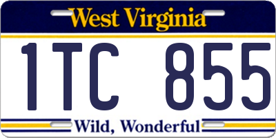 WV license plate 1TC855