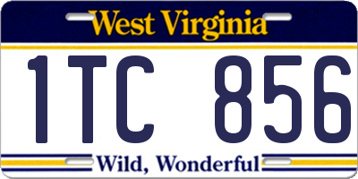 WV license plate 1TC856