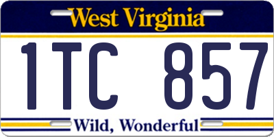 WV license plate 1TC857