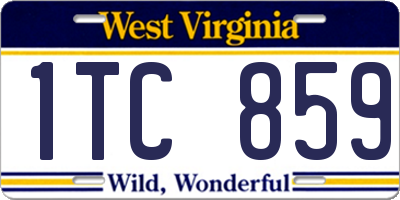 WV license plate 1TC859
