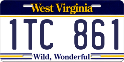WV license plate 1TC861