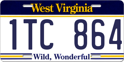 WV license plate 1TC864