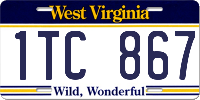 WV license plate 1TC867