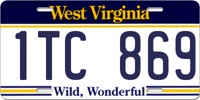 WV license plate 1TC869