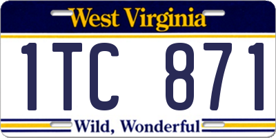 WV license plate 1TC871