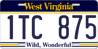 WV license plate 1TC875
