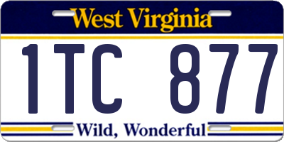 WV license plate 1TC877