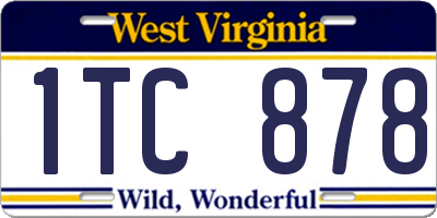 WV license plate 1TC878
