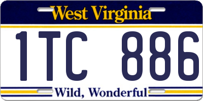 WV license plate 1TC886