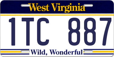 WV license plate 1TC887
