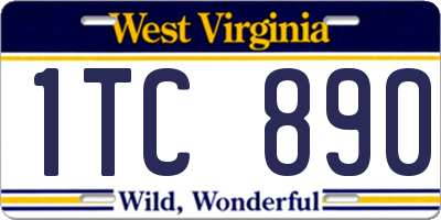 WV license plate 1TC890