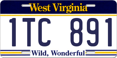 WV license plate 1TC891