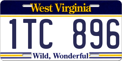 WV license plate 1TC896