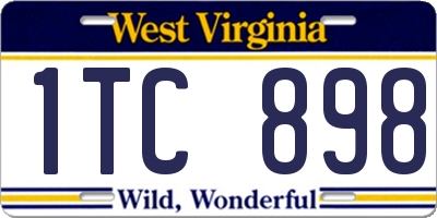 WV license plate 1TC898