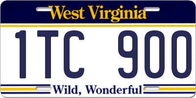 WV license plate 1TC900