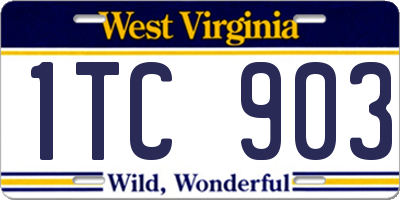WV license plate 1TC903