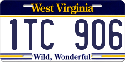 WV license plate 1TC906