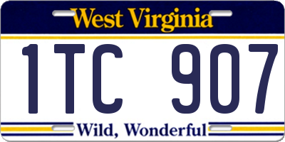 WV license plate 1TC907