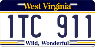 WV license plate 1TC911