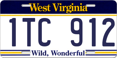 WV license plate 1TC912