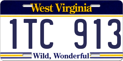 WV license plate 1TC913