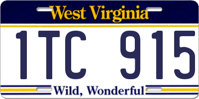 WV license plate 1TC915