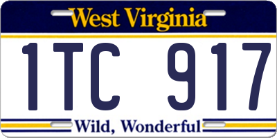 WV license plate 1TC917