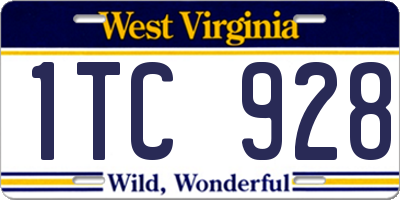 WV license plate 1TC928